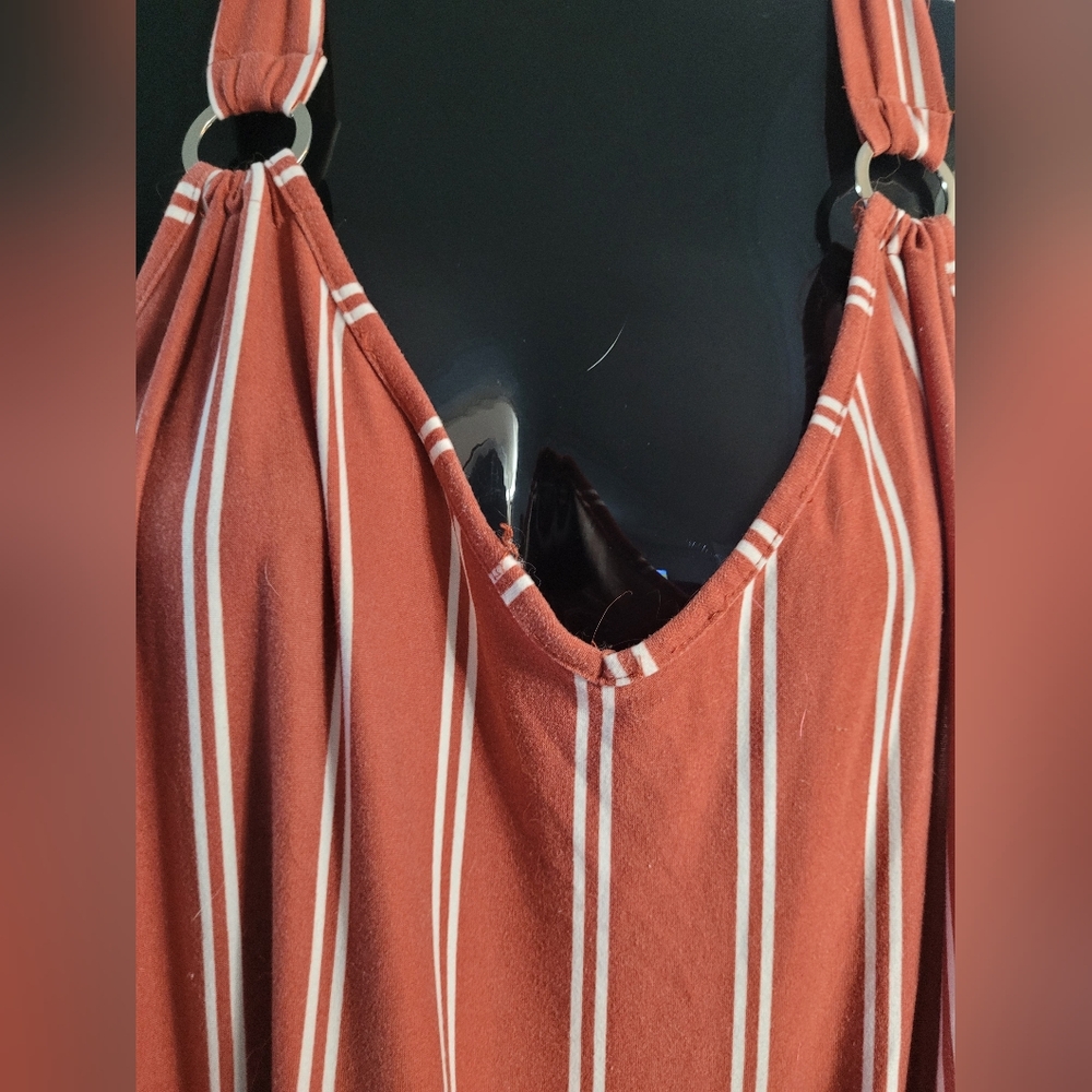 Striped Rust Jumpsuit 3x Derek Heart - Picture 3 of 7